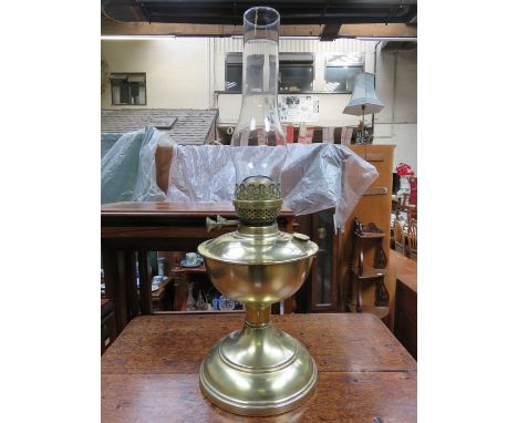 BRASS OIL LAMP WITH SHADE