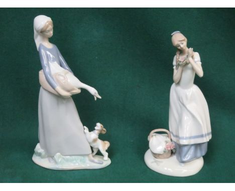LLADRO GLAZED CERAMIC FIGURE PLUS LLADRO STYLE FIGURE 