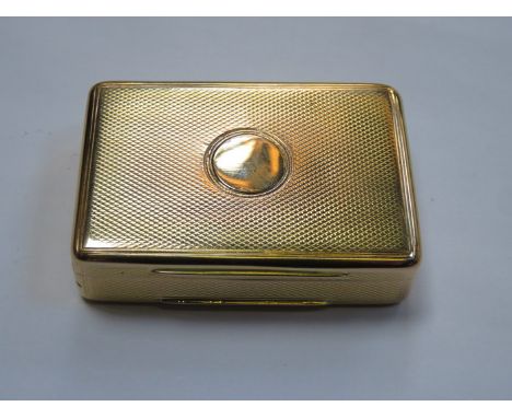 19th CENTURY 18ct GOLD MACHINE TURNED SNUFF BOX 