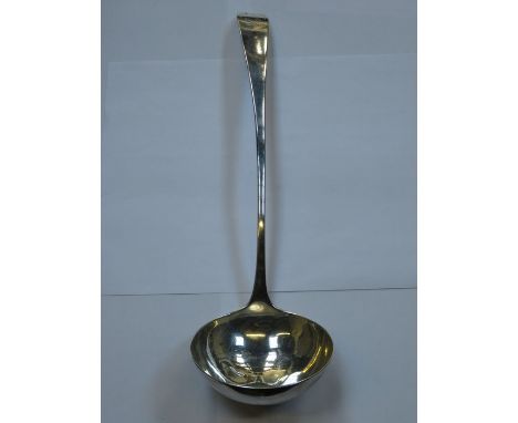 LARGE HALLMARKED SCOTTISH SILVER SOUP LADLE, EDINBURGH ASSAY, DATED 1748