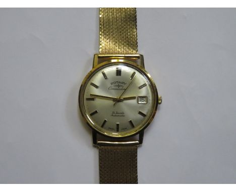 9ct GOLD ROTARY COMMODORE 21 JEWELS AUTOMATIC WRISTWATCH