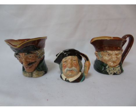 Three vintage Royal Doulton miniature character jugs