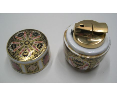 Royal Crown Derby (no 1128) vintage 2-part ceramic lighter,8cm high by 7 cm wide 