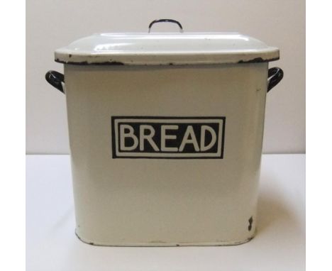 Vintage metal and enamel bread bin40 cm x 32cm 