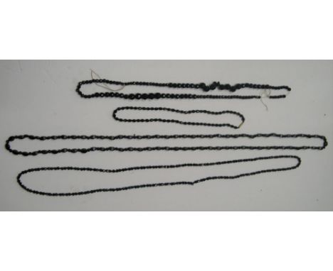 4 vintage Whitby jet ladies necklaces 