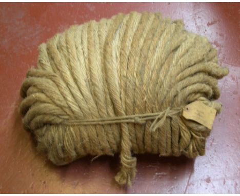 Vintage large coil of Gaskin Rope with old label (28lb coil), circa 1960 