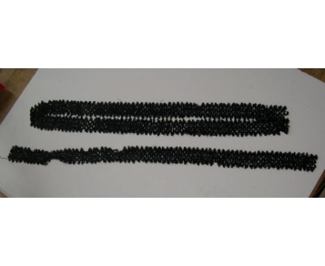 Vintage Whitby jet head-band & ladies waist band ,59 cm and 102 cm 