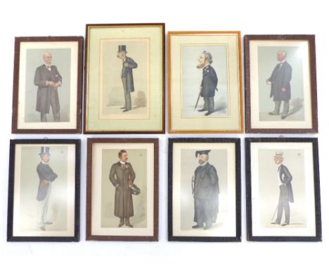 Eight various framed "Spy" and other coloured lithograph caricatures of statesmen. (8)