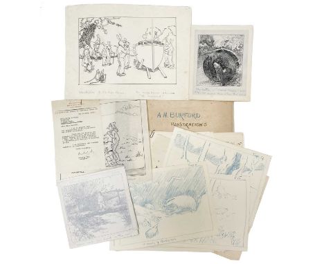 Hilda BURFORD (1887-1957) A portfolio of illustrations for potential children's books Including watercolours for Mr and Mrs B