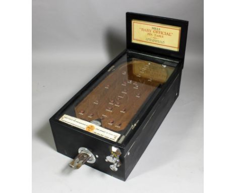 A 1930s Mills "Baby Official Pin Table" - A penny-in-the-slot table topped pinball bagatelle suppled by Hopper Automatics, 14