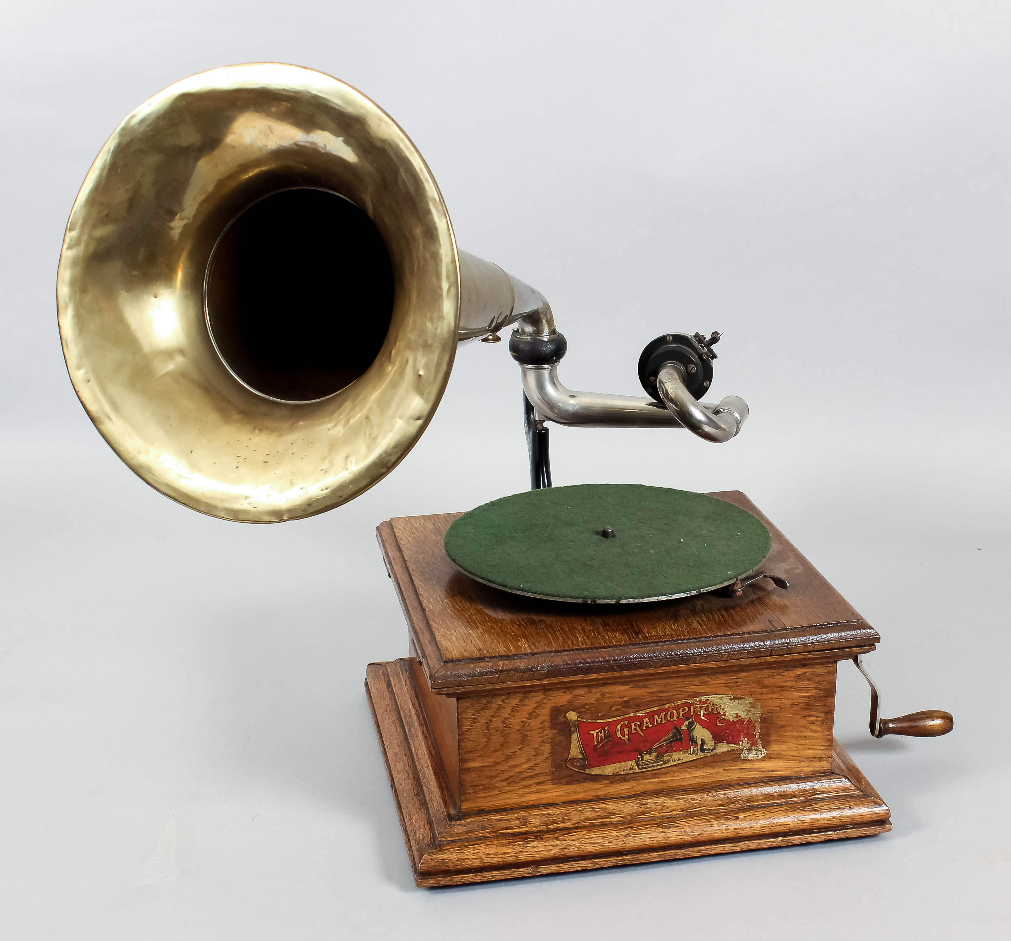 A 1920s Oak Gramophone With Exhibition Sound Box And Brass Horn For ...