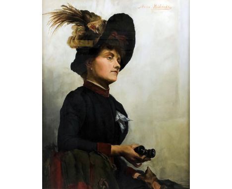 20th Century School in the manner of Anna Bilinska Bohdanowicz (1857-1893) - Oil painting - Seated half length portrait of a 