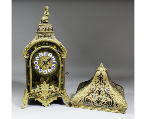 A 19th Century French brass mounted and Boulle cased bracket clock by Vincenti and Cie No. 100 and retailed by Louis Pesquet 