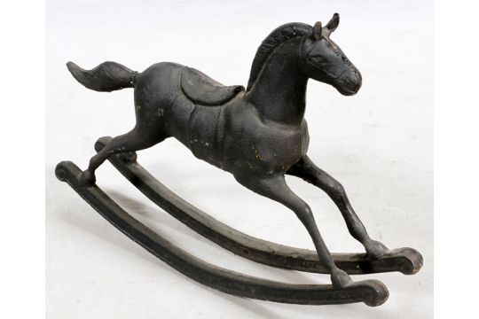 vintage metal rocking horse