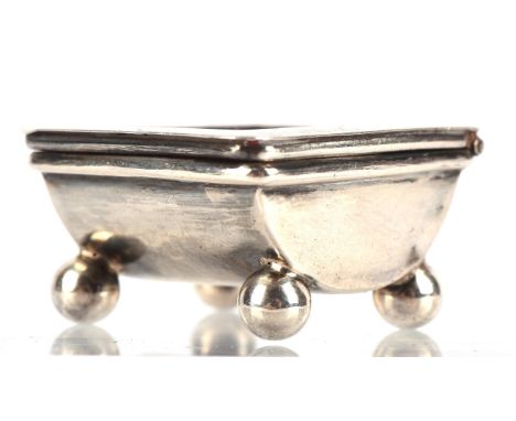 Silver stamp box in the form of a trough, Birmingham 1901