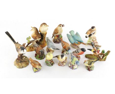 A collection of various porcelain figure of birds, to include Royal Worcester, Crown Derby and others. (qty)