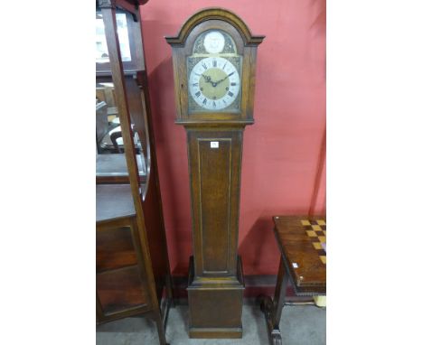 An oak dwarf longcase clock