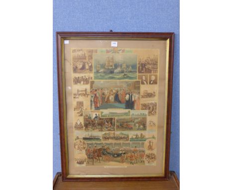 A 1904 print, Notable Events of the 19th Century, framed