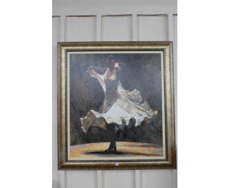 A limited edition Fletcher Sibthorp giclee print on canvas, Fuego Blanco, framed