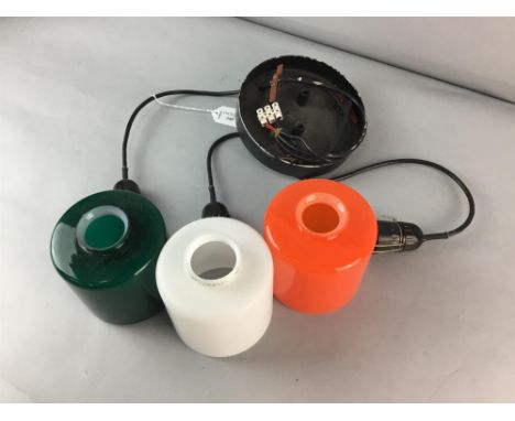 RETRO CEILING LIGHT, with red, white and green coloured shades