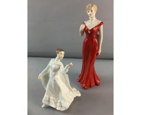 ROYAL WORCESTER FIGURE, to celebrate the 'Life of Diana, Princess of Wales', 25cm high, along with a Royal Doulton figure of 