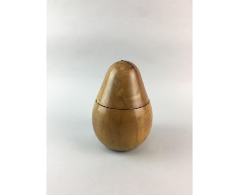 VINTAGE PEAR WOOD TEA CADDY