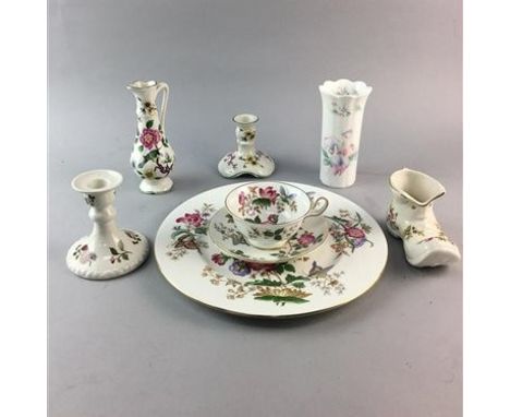 WEDGWOOD 'CHARNWOOD' PATTERN PART DINNER AND TEA SERVICE, comprising two dinner plates and six trios, along with three simila