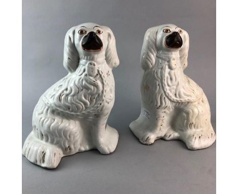 PAIR OF WALLY DOGS, along with a Royal Doulton figure of Emily HN4093, Royal Doulton figure of Loving You HN3389, Royal Doult