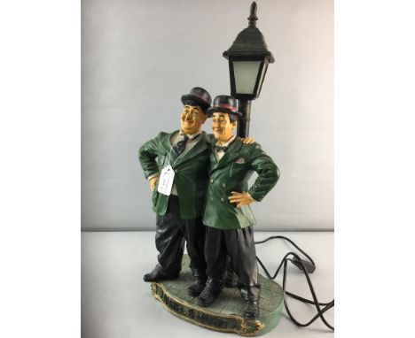 LAUREL &amp; HARDY TABLE LAMP, along with a Marilyn Monroe table lamp