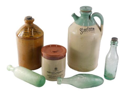 A Stergene stoneware flask for Markham's Brewers Gainsborough, etc. 