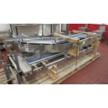 Stewart Systems pan conveyor, includes 10' overall 90° degree curve upper; 9½' straight lower