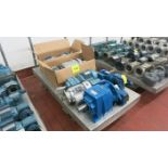 [Lot] (7) Gear drives and motors (contents on cart, no cart)
