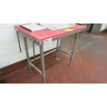 Cutting table, teflon top, stainless frame, 36" long x 24" wide x 32" high