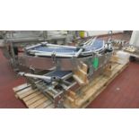 Stewart Systems pan conveyor, includes 9' overall 90° degree curve upper; 7' straight lower section,