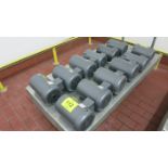 [Lot] (12) Motors, (1) 3 hp, (3) 1.5 hp, (6) 1 hp, (1) .75 hp, (1) .33 hp (contents on cart, no