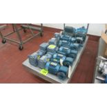 [Lot] (10) Gear drives and motors (contents on cart, no cart)