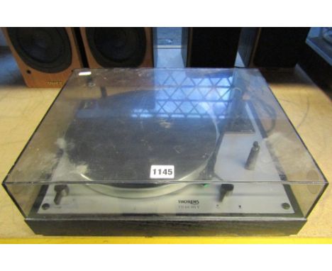 A Thorens TD 166 Mk V record player with hinged lid