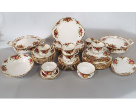 A collection of Royal Albert Old Country Roses pattern wares comprising pair of tureens and covers, oval serving dish, six di