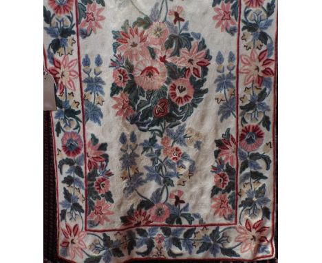 Kashmiri hand stitched wool chain, 132 x 81cm