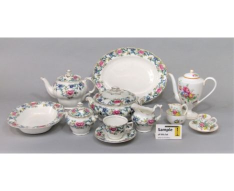 A collection of Royal Doulton Booths Floradora pattern wares no TC1127 including tureen and cover, oval meat plate, pair of o