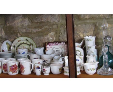 A collection of Royal Worcester Evesham pattern wares including mugs, two jugs, sugar bowl, etc, together with a collection o