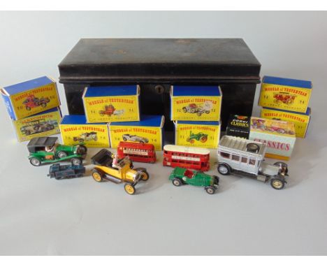 Nine Lesney boxed 'Models of Yesteryear' model vehicles, a boxed Corgi Classics Daimler 9021, 3 unboxed Corgi cars, 3 unboxed