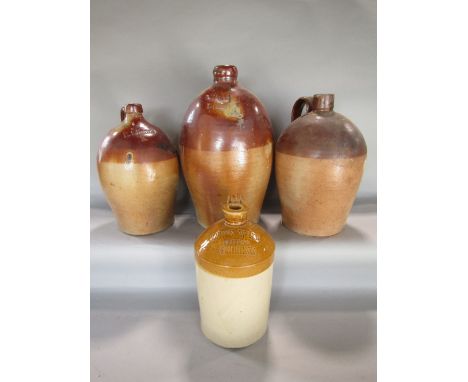 Four early 19th century flagons - R Blizard K - Wigan, Bristol, a further anonymous jar and a later example Aaron Webb Euridg