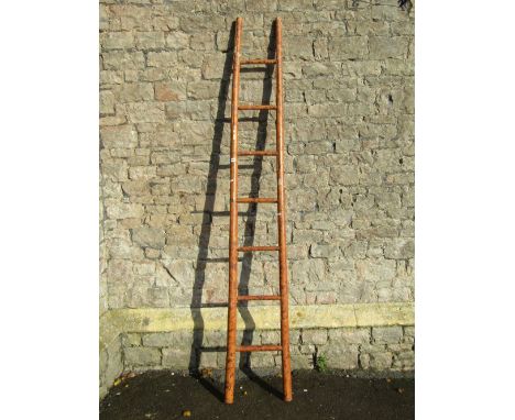 A simple bamboo seven rung ladder (to be sold for display purposes only) 8ft high approx
