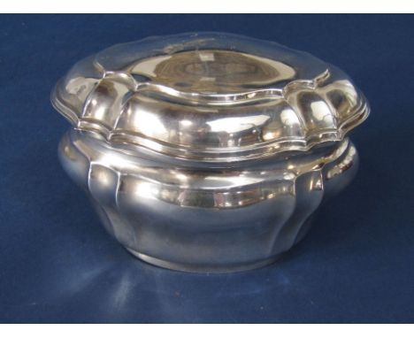 1920s Victorian style serpentine rococo baluster caddy, with hinged lid and gilt interior, maker marks rubbed, 1920, 15cm wid