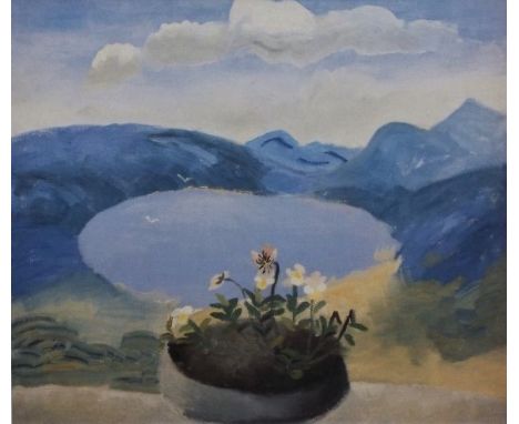 Winifred Nicholson (1893-1981) - 'Violas In The Window'. Bow Art gallery label verso, lithograph, 35 x 39.5cm, framed