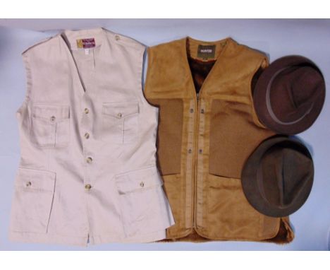 Collection of gentleman's country sportswear including a Deerhunter style waistcoat by Hunter size L, a shooting waistcoat by