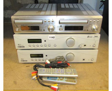 Two Denon CD receivers, model no UD-M30, together with a SP111 acoustic solution DAB/M Tuner and a SP101 amp, together with f