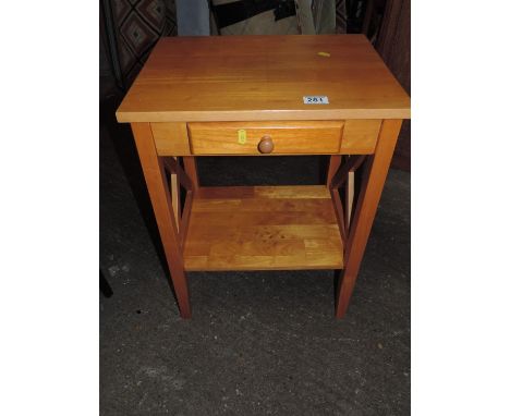 Pine Lamp Table with Drawer and Shelf under 