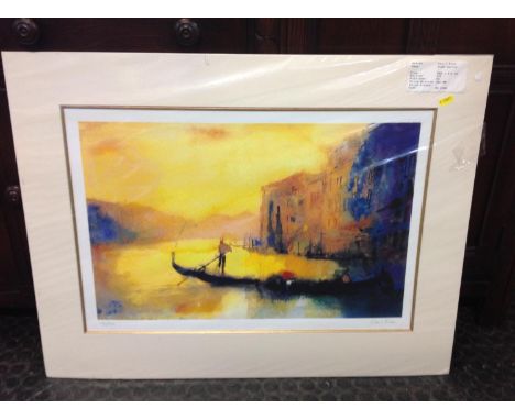 Signed Limited Edition Artists Print - Cecil Rice - Dusk, Venice 